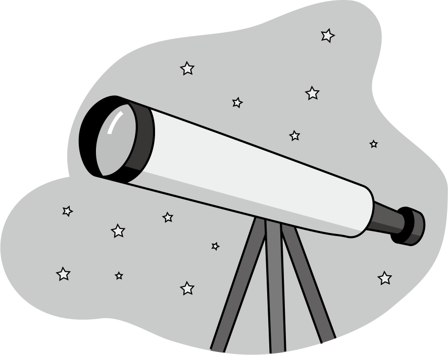 イラストポップ 学校のイラスト 野外宿泊活動no28星空と天体望遠鏡で表した星空観察の無料素材