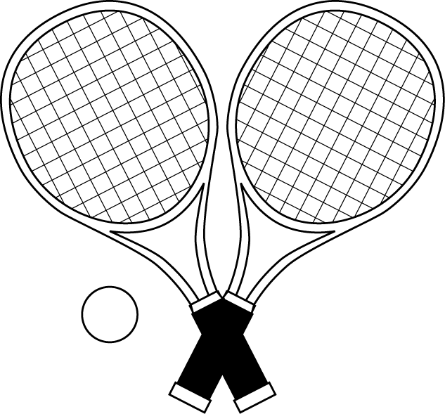 ラブリーテニスラケット イラスト 白黒 美しい花の画像