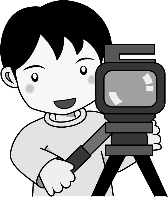 委員会No15テレビカメラを操作してテレビ放送をする男の子イラスト