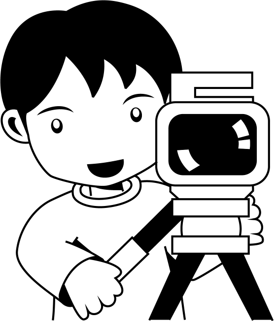 委員会No15テレビカメラを操作してテレビ放送をする男の子イラスト