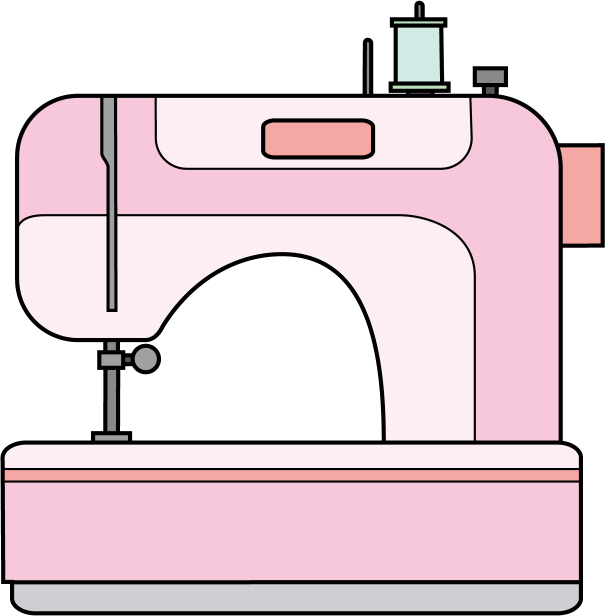 イラストポップ 学校のイラスト 家庭科no13ピンク色のかわいいミシンの無料素材