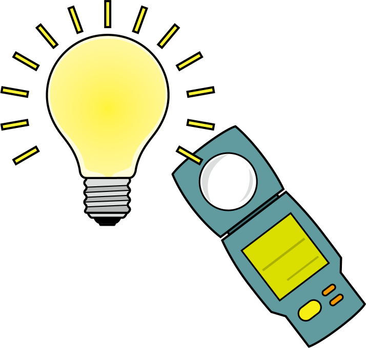 イラストポップ 学校のイラスト 家庭科no27電球の明るさを照度計を使って調べる学習の無料素材