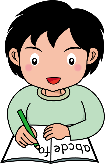 イラストポップ 学校のイラスト 英語no22ノートにアルファベットを書く男の子の無料素材