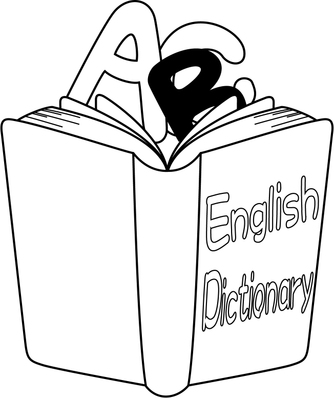 英語No18英語の辞書とアルファベットイラスト