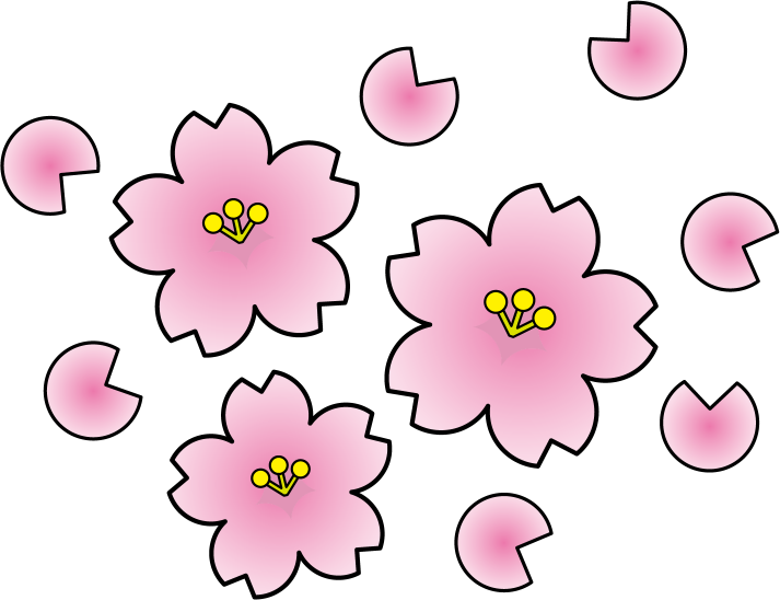 イラストポップ 学校のイラスト 入学式no18桜の花びらの無料素材