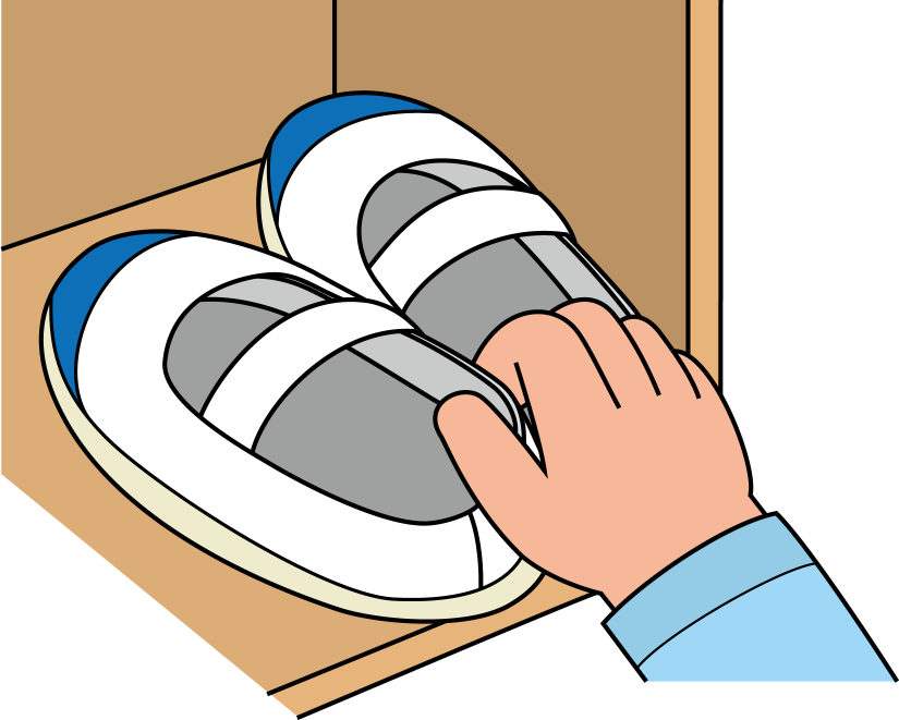 イラストポップ 学校のイラスト 生徒指導no08下足箱に上靴を入れるところの無料素材