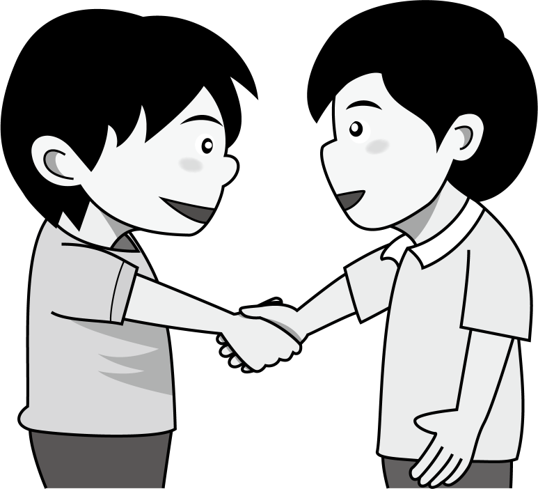 イラストポップ 学校のイラスト 生徒指導no27仲直りの握手をする二人の男の子の無料素材