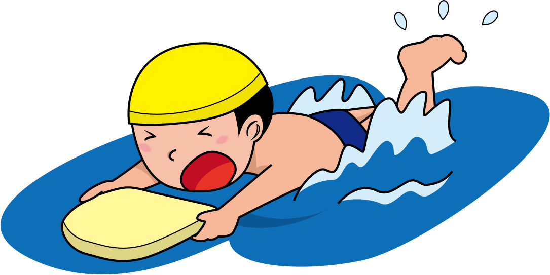 イラストポップ 学校のイラスト 体育no28ビート板を持ってバタ足で泳ぐ男の子の無料素材