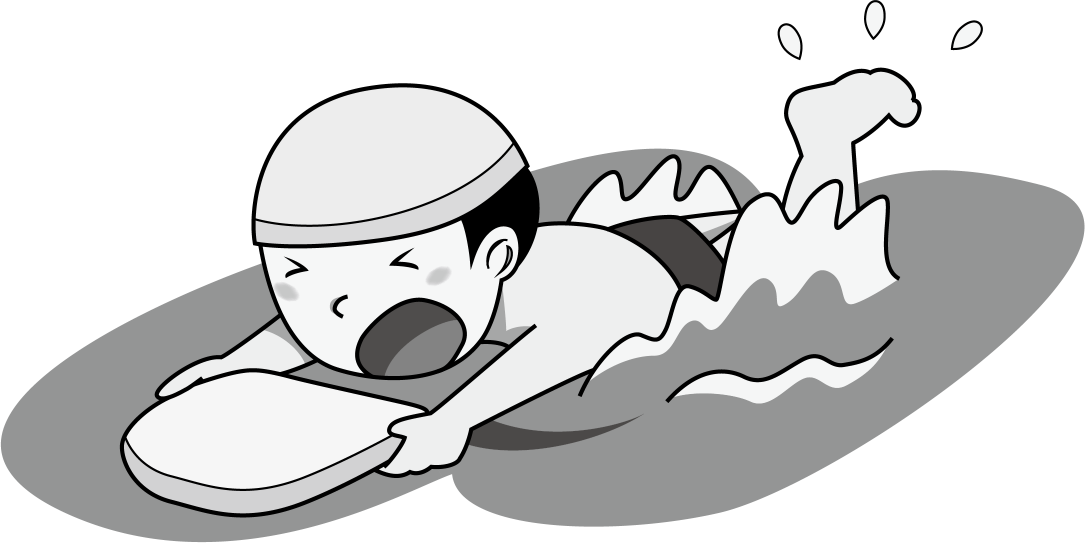 イラストポップ 学校のイラスト 体育no28ビート板を持ってバタ足で泳ぐ男の子の無料素材