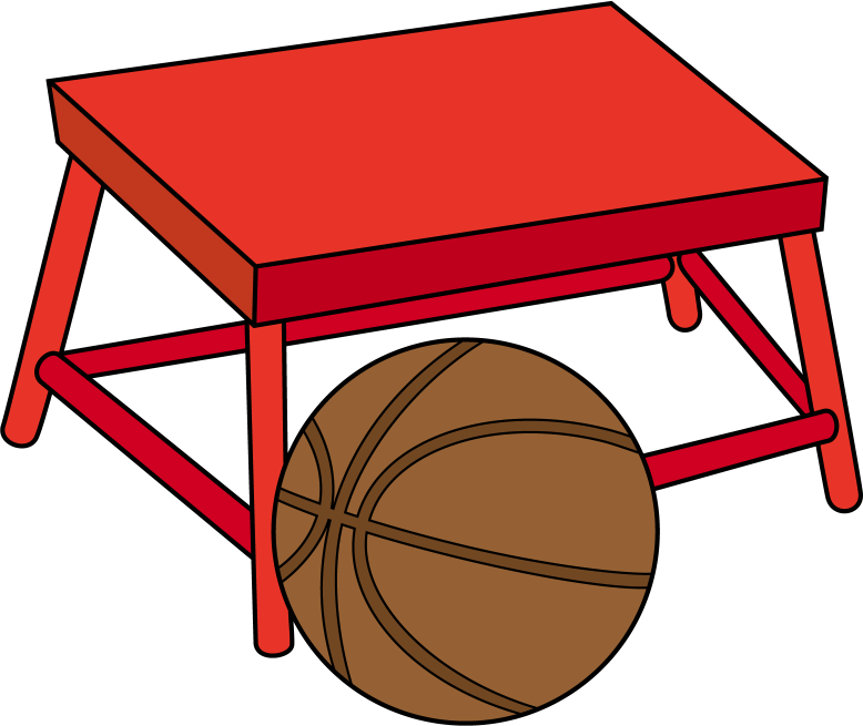 イラストポップ 学校のイラスト 体育2no29ポートボール台とバスケットボールの無料素材