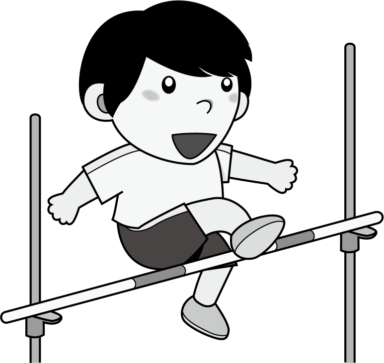 イラストポップ 学校のイラスト 体育2no15高跳びのバーを跳び越える男の子の無料素材