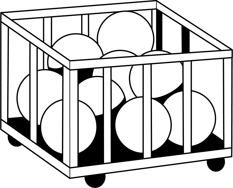 イラストポップ 学校のイラスト 体育2no30色とりどりのボールとボールかごの無料素材