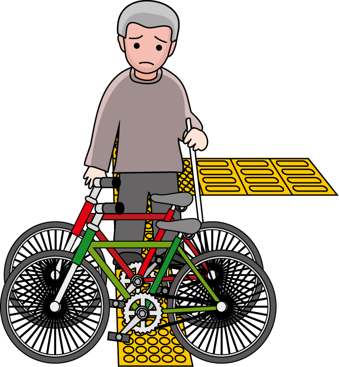 イラストポップ 学校のイラスト 総合学習no18放置自転車の無料素材