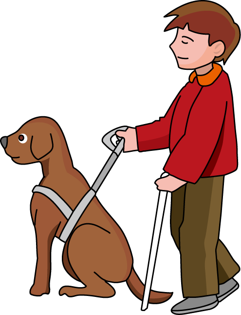 イラストポップ 学校のイラスト 総合学習no24盲導犬の無料素材