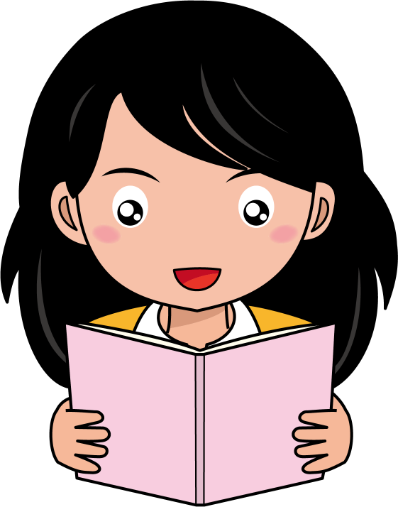 イラストポップ 学校のイラスト 国語no03朗読をする女の子の無料素材