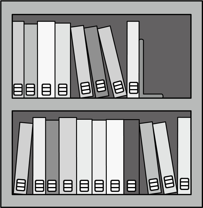 国語No21図書室の本棚イラスト