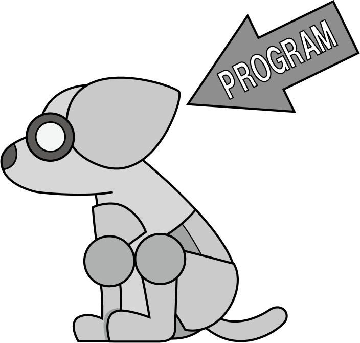イラストポップ 学校のイラスト プログラミングno23プログラムで動くロボット犬の無料素材