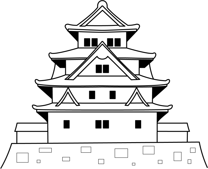 イラストポップ 学校のイラスト 社会科no29日本の城の無料素材