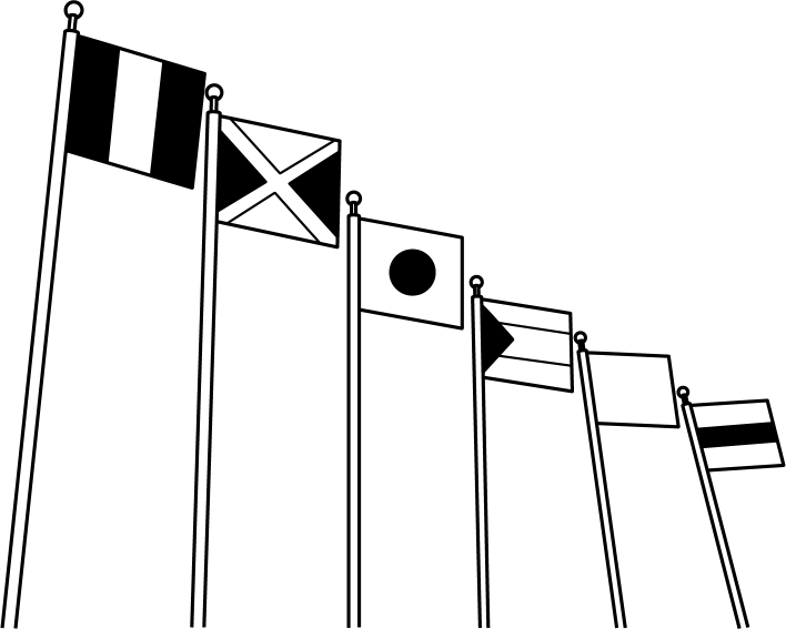 社会科No30多くの国の国旗イラスト