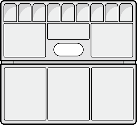 イラストポップ 学校のイラスト 絵の具セットno04開かれたパレットの