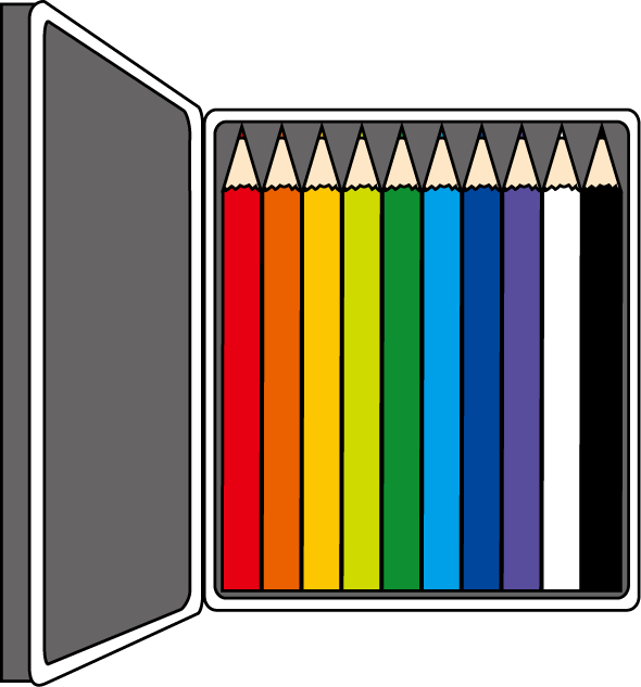 イラストポップ 学校のイラスト 学用品no29色鉛筆の無料素材