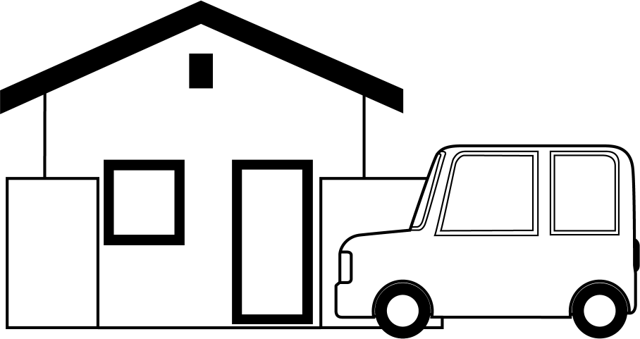 イラストポップ 学校のイラスト 家庭訪問no家の前で駐車する車の無料素材