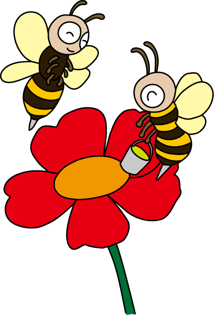 イラストポップの季節の素材 春夏秋冬の行事や風物のイラスト3月2 No26ミツバチの無料ダウンロードページ