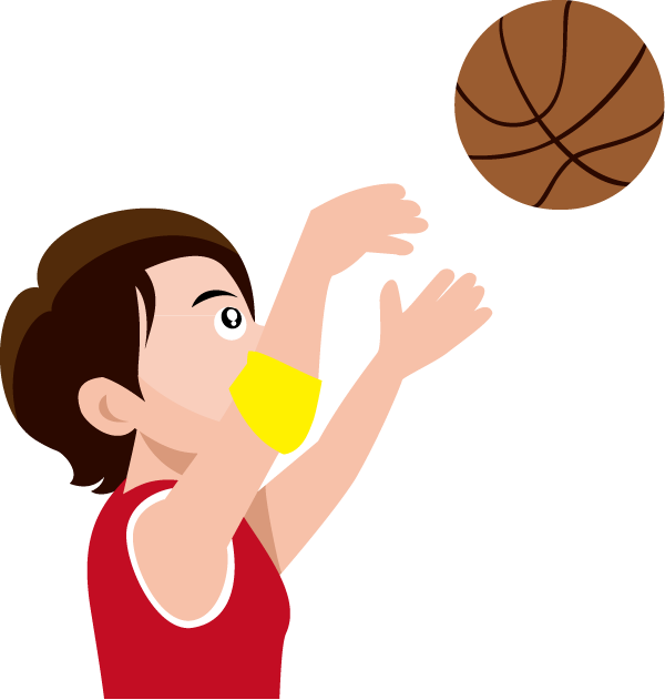 バスケットボール11-シュート イラスト