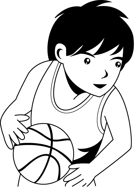 バスケットボール20-ドリブル イラスト