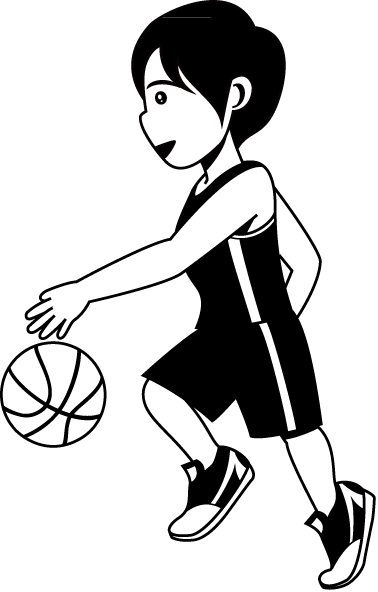 バスケットボール21-ドリブル イラスト
