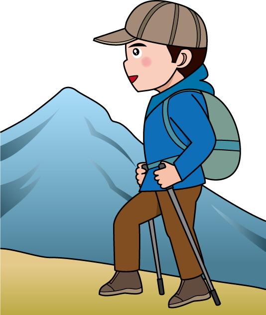 登山09 山歩きの無料イラスト イラストポップのスポーツクリップアートカット集