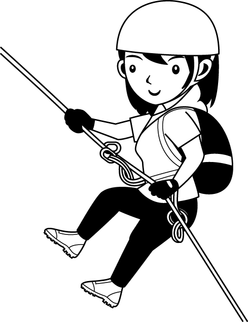 登山23 登山ロープの無料イラスト イラストポップのスポーツクリップアートカット集