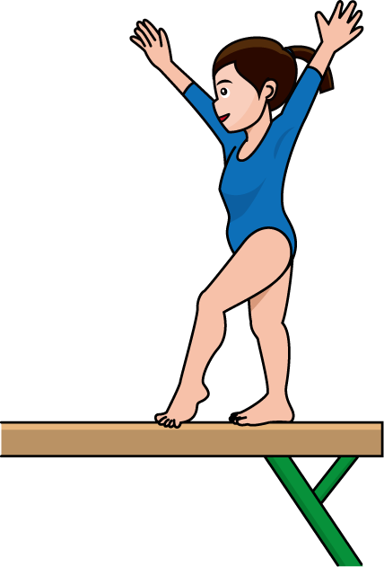 女子体操04 平均台 の無料イラスト イラストポップのスポーツクリップアートカット集