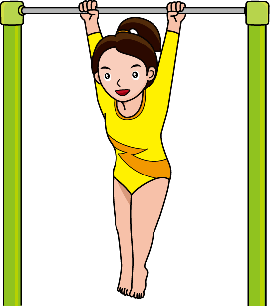 女子体操14 鉄棒 の無料イラスト イラストポップのスポーツクリップアートカット集
