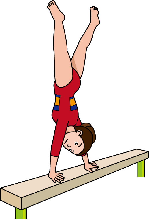 女子体操 側転 の無料イラスト イラストポップのスポーツクリップアートカット集