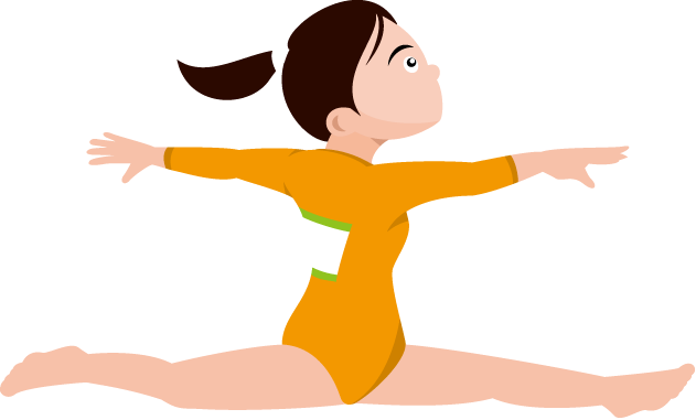 女子体操05-床運動 イラスト