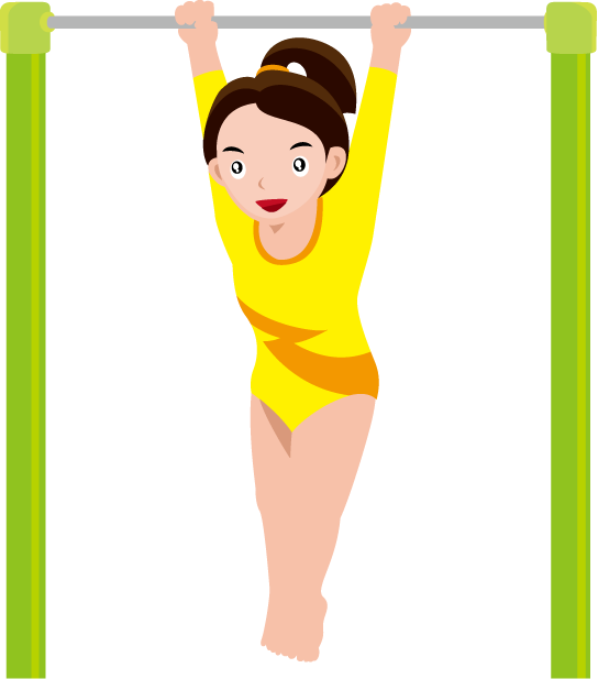 女子体操14 鉄棒 の無料イラスト イラストポップのスポーツクリップアートカット集