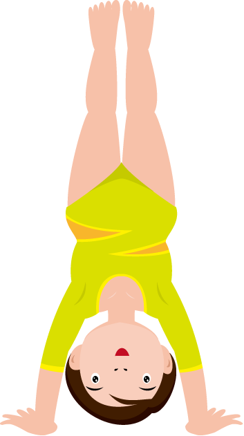 女子体操17-倒立イラスト