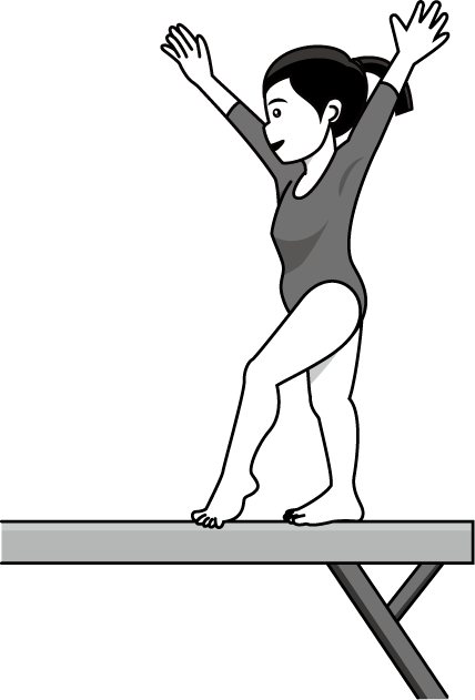 女子体操04-平均台 イラスト