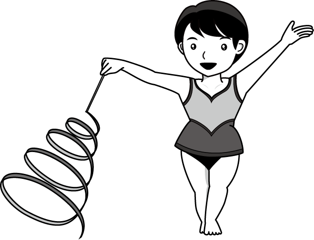 女子体操11 リボン の無料イラスト イラストポップのスポーツクリップアートカット集