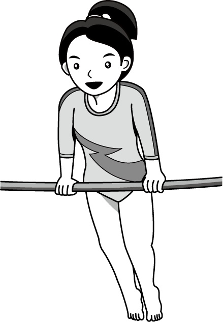 女子体操13 鉄棒 の無料イラスト イラストポップのスポーツクリップアートカット集