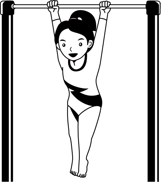 女子体操14-鉄棒 イラスト