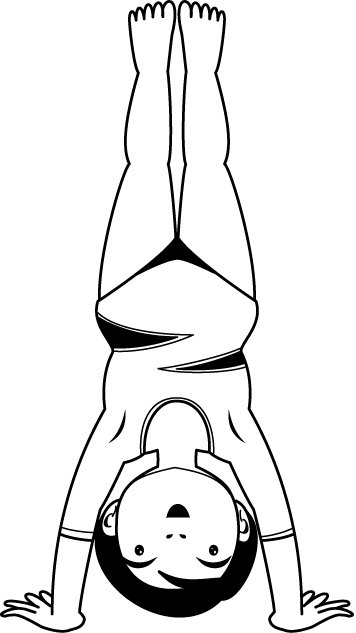女子体操17-倒立イラスト