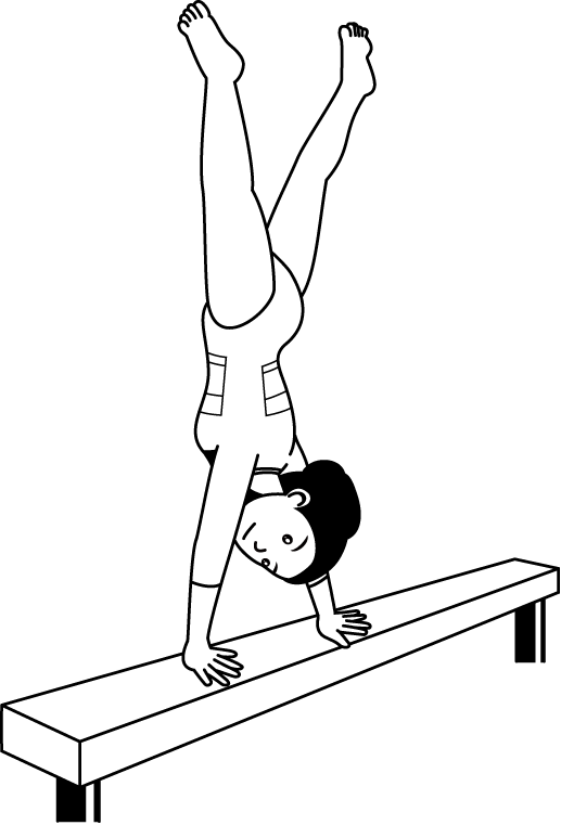 女子体操20-側転 イラスト