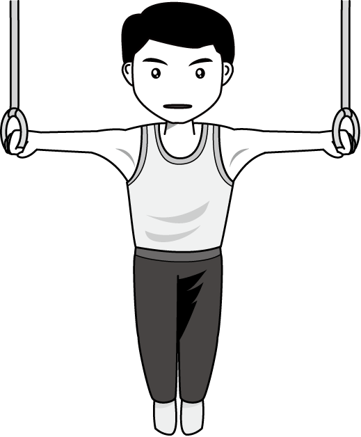 男子体操11-吊り輪 イラスト