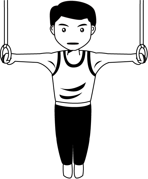 男子体操11-吊り輪 イラスト