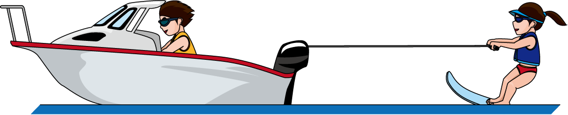 マリンスポーツ30-水上スキー イラスト