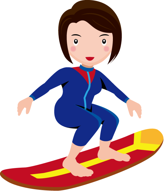マリンスポーツ09 サーフィン の無料イラスト イラストポップのスポーツクリップアートカット集