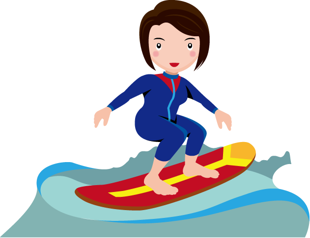 マリンスポーツ10 サーフィン の無料イラスト イラストポップのスポーツクリップアートカット集
