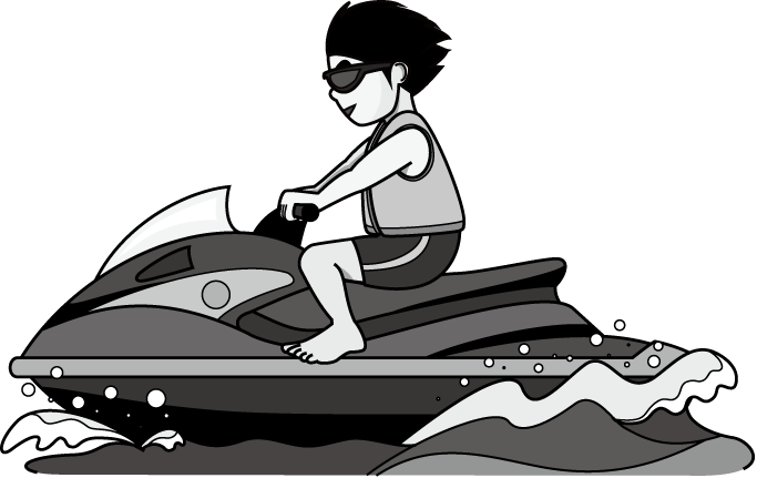 マリンスポーツ26 水上バイク の無料イラスト イラストポップのスポーツクリップアートカット集